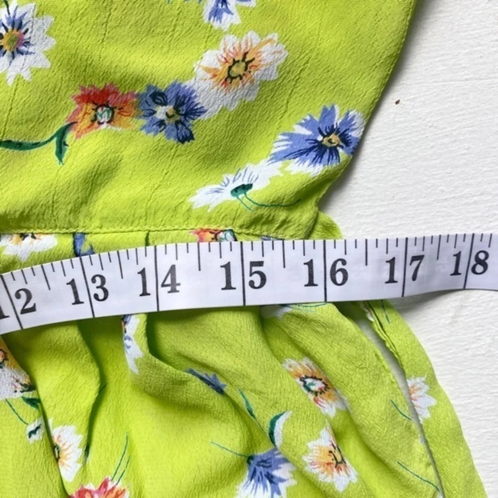 Mix Nouveau (New York) Vintage lime‎ green floral sleeveless midi dress - Picture 12 of 13